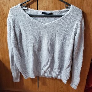 Gray v neck sweater made in Italy small